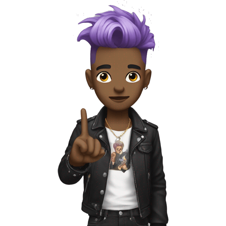 Punk queer boy flips his finger at you  emoji