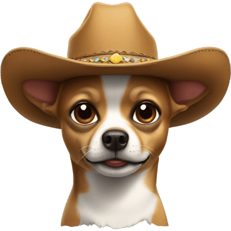 A chihuaua with a cowboy hat emoji