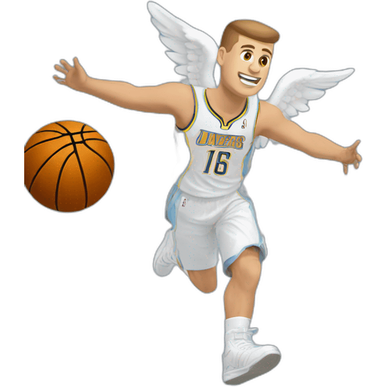 jokic as an angel descending from basketball heaven emoji