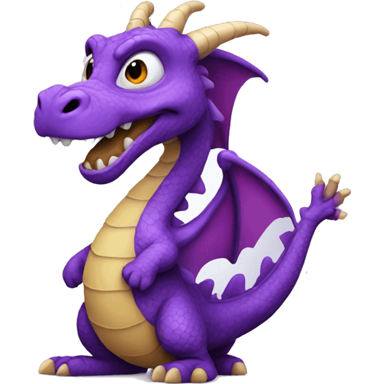 purple dragon waving emoji