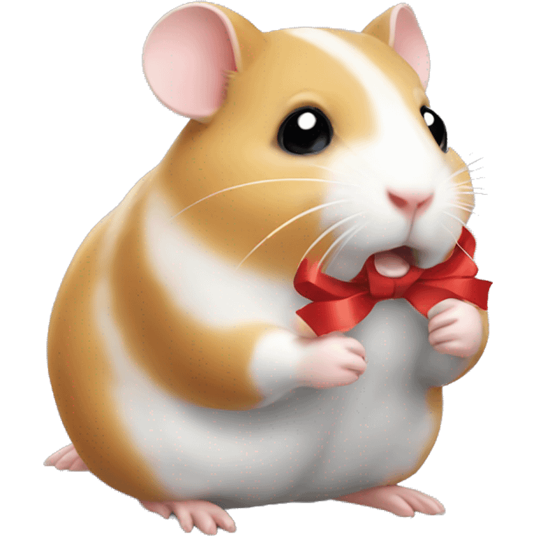 Hamster with ribbon emoji