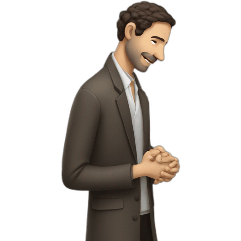 jewish man rubbing hands together side profile large nose emoji