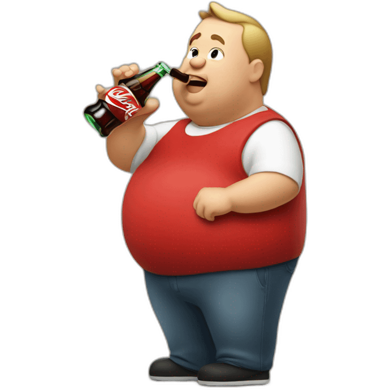 Fat man drinking coca cola emoji