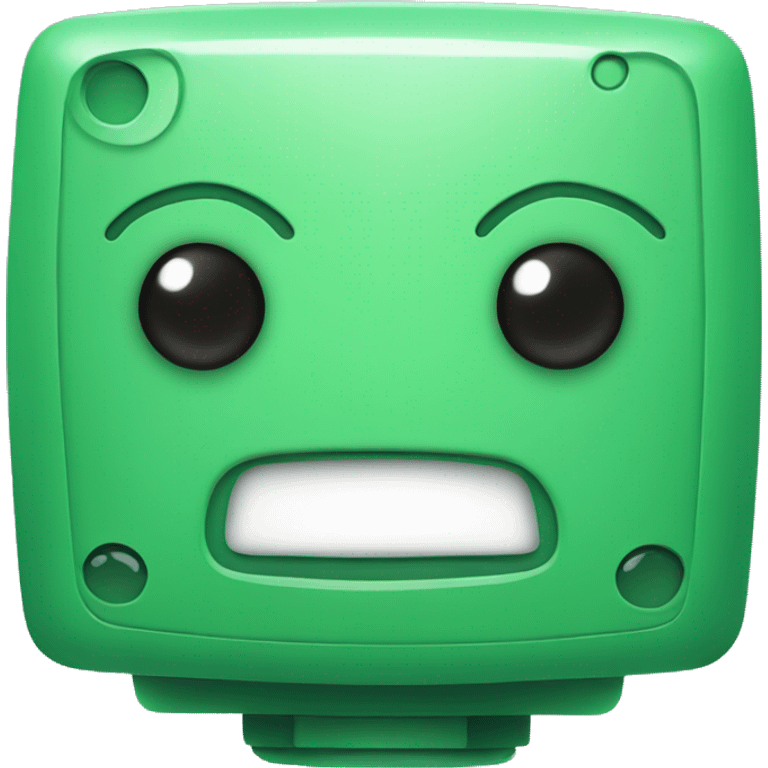 Green square robot kawaii face emoji