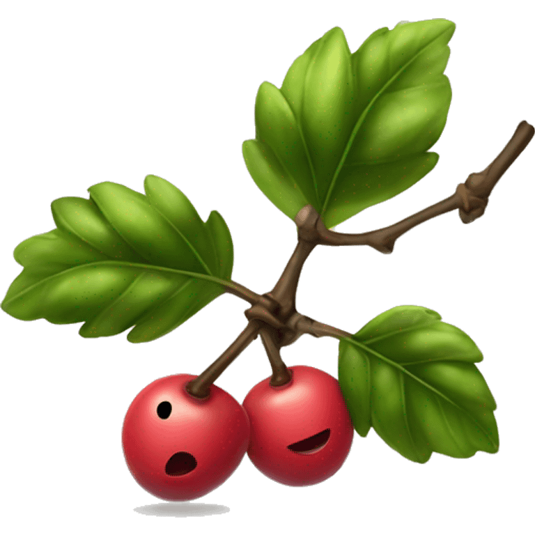 Two berries and one twig emoji