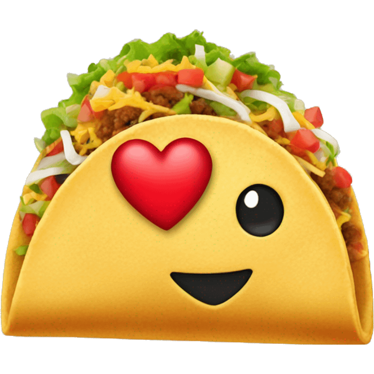 red heart with taco emoji