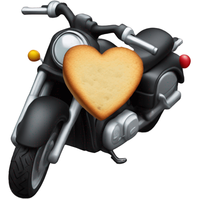 cookie heart with black motorcycle  emoji