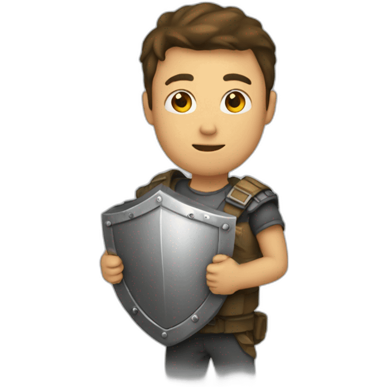 Someone holding a shield emoji