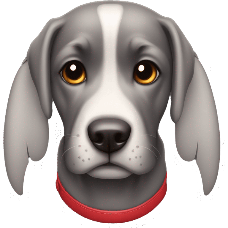 black dog, big jowls, sad puppy eyes, angel wings, red collar emoji