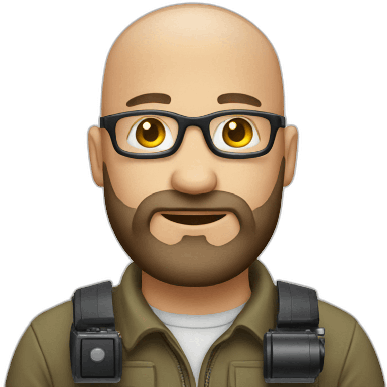 bald bearded photographer emoji