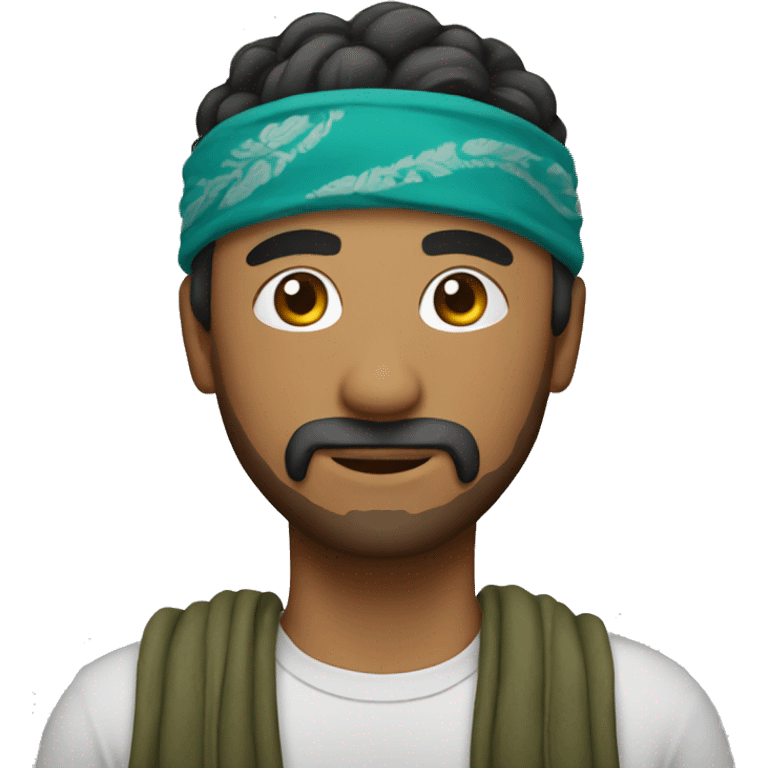 man in haki color bandana emoji