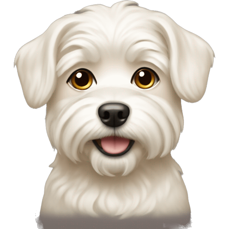 Make the dog's face a cream-colored maltese emoji