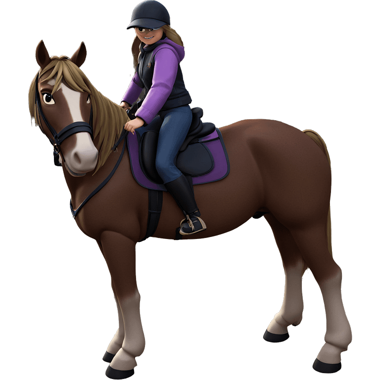 girl riding horse outdoors emoji