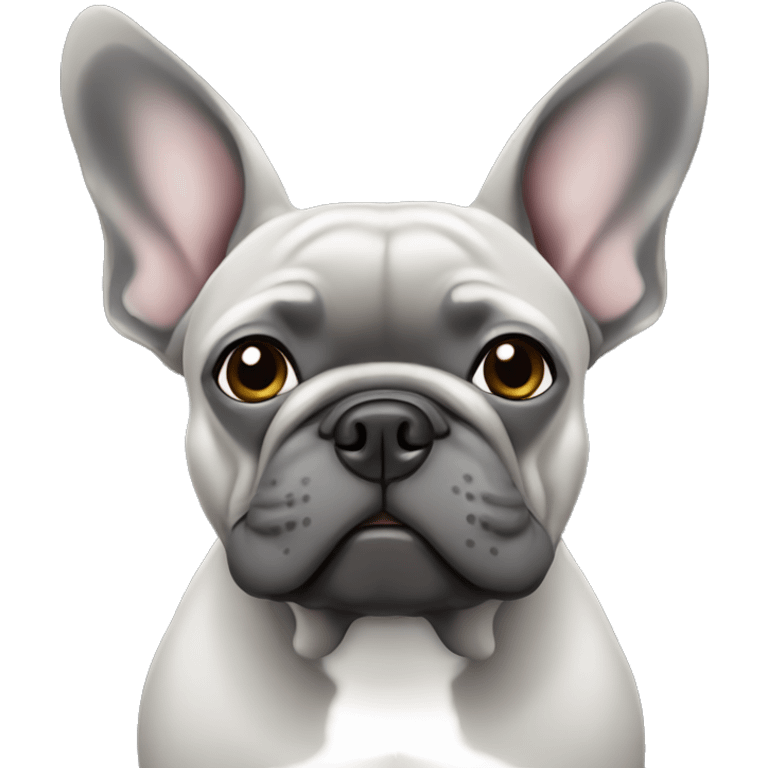 grey French bulldog named Tinny emoji