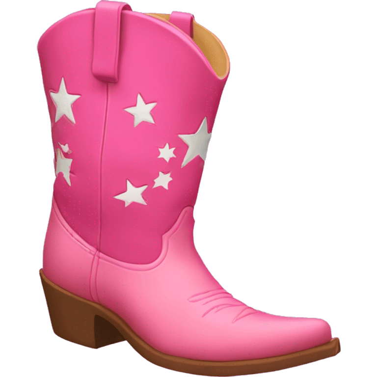 Pink cowboy boots with stars  emoji