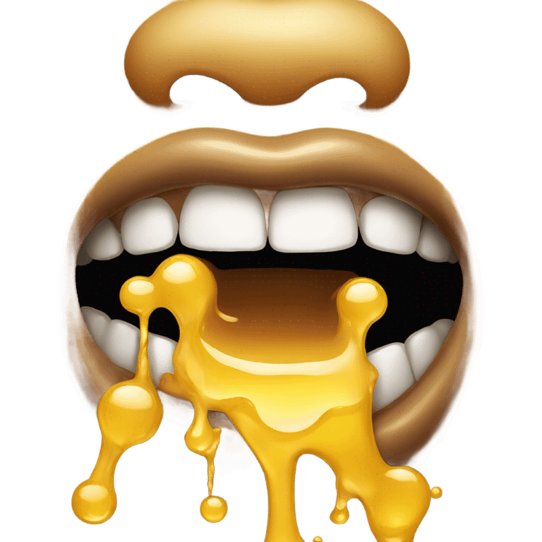 mouth open with honey emoji