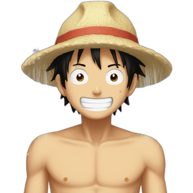 Luffy who takes a shower emoji