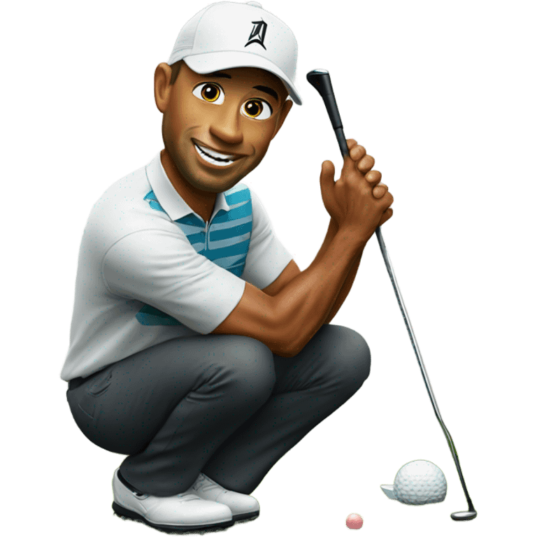 Tiger woods getting a hole in one  emoji