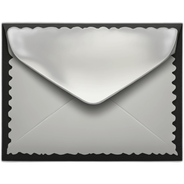 Black envelope with stamp emoji