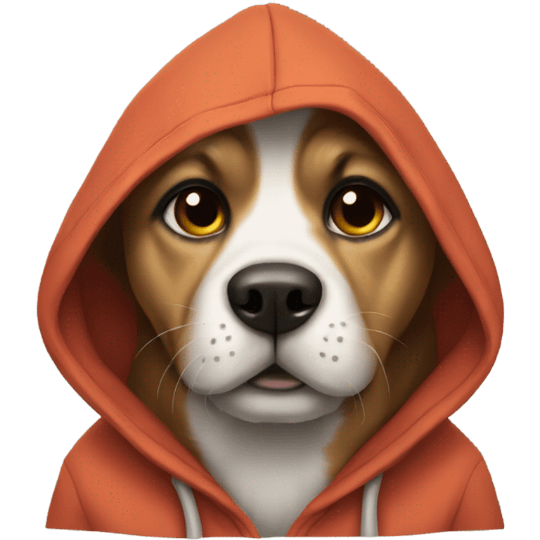 Dog wearing a hoodie emoji