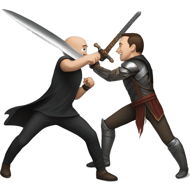 jeff bezos sword fighting elon musk emoji