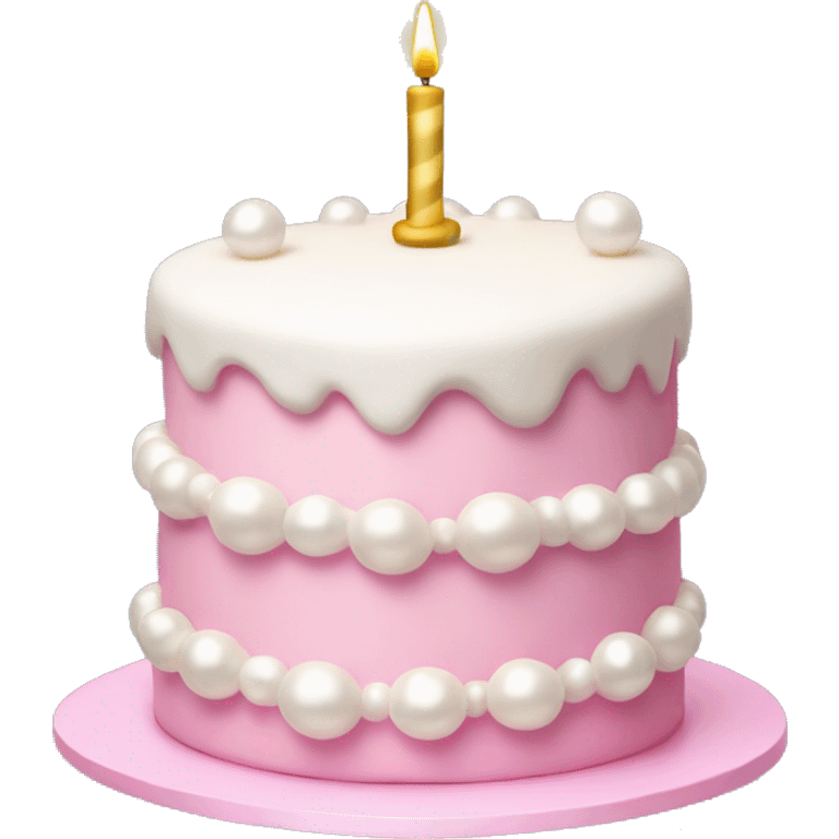 Pearl ligh pink birthday cake emoji