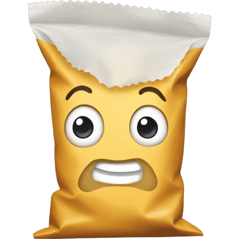 A potato chip bag emoji