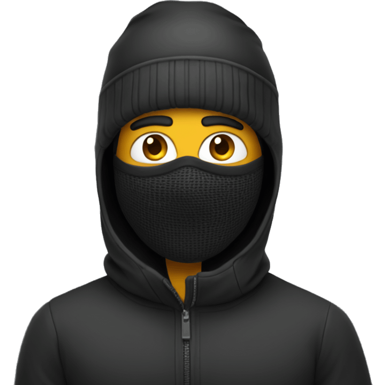 Guy in car with ski mask emoji