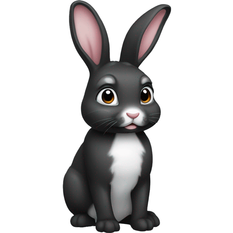 Black and white bunny emoji