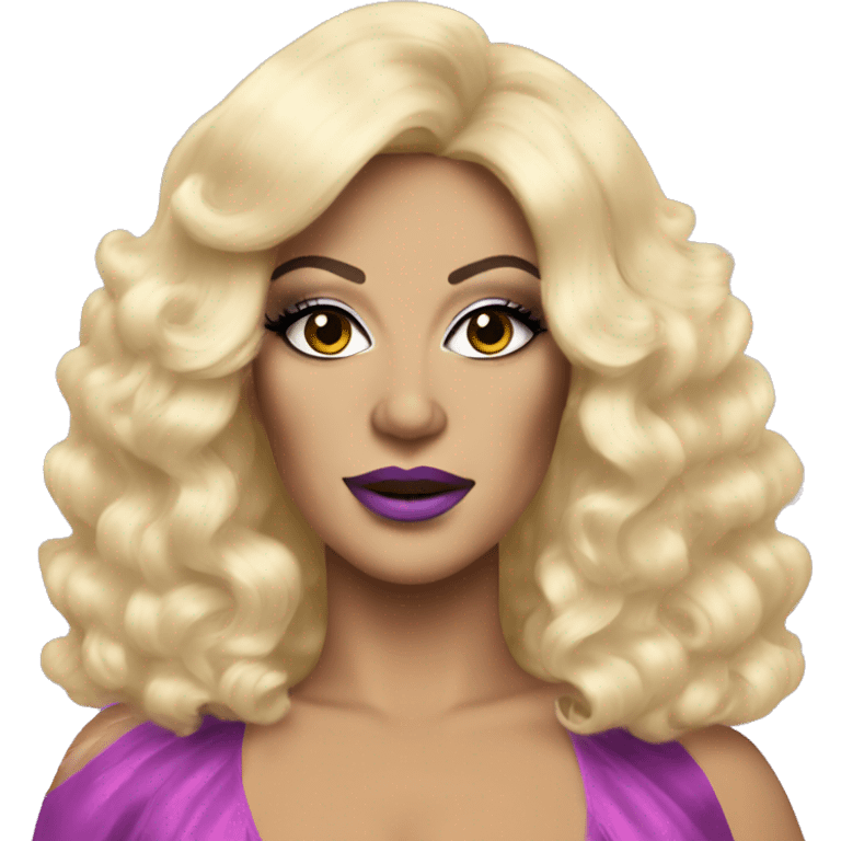 drag queen with drag makeup and big blonde wig emoji