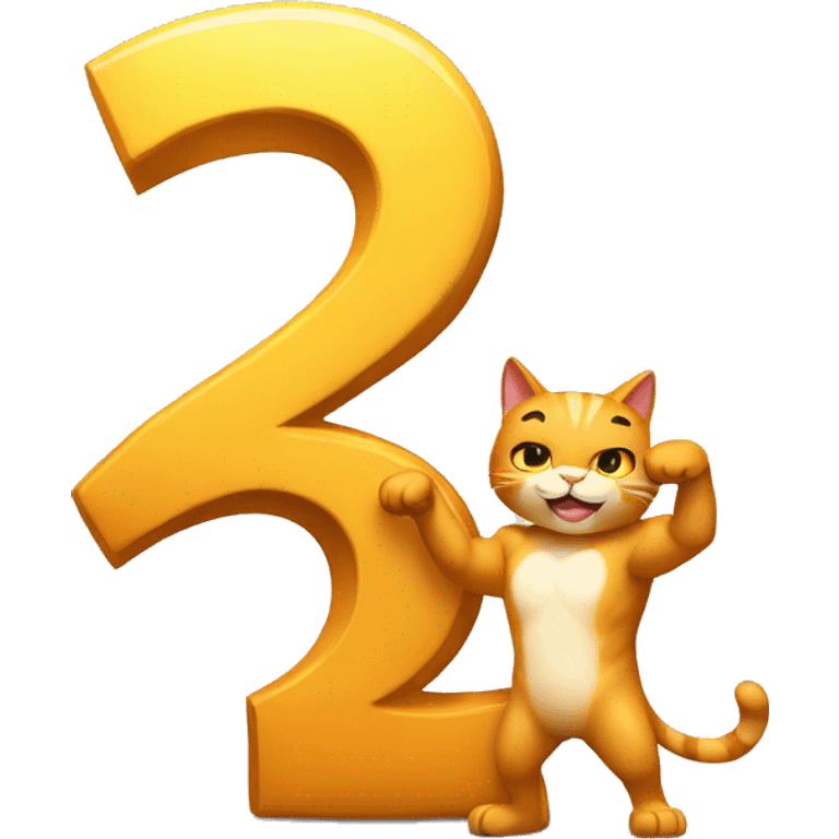 two muscular cats holding up the number 13 emoji