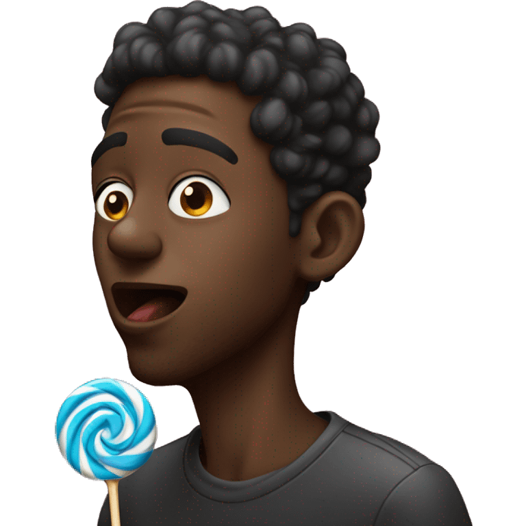 Black guy sucking a lollipop  emoji