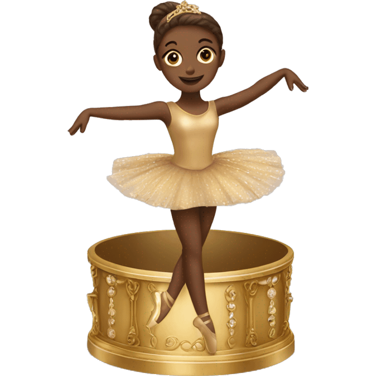  brown ballerina in a gold music box emoji