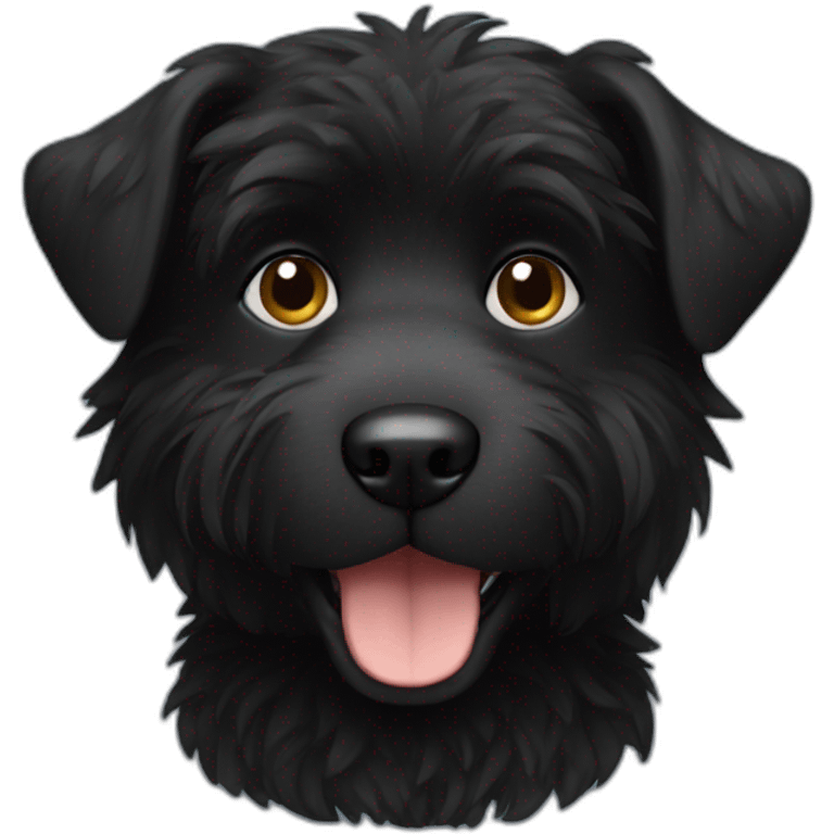 Short Furry Black dog emoji