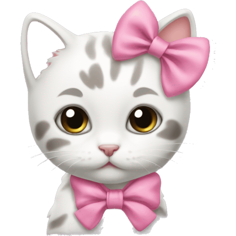 kitten with pink bow  emoji