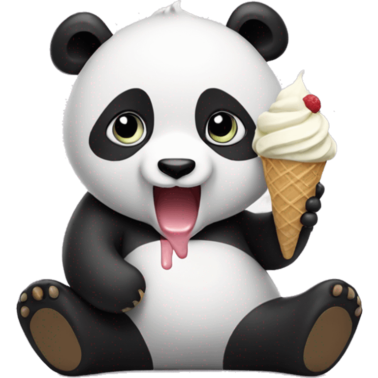 Panda eating ice cream emoji