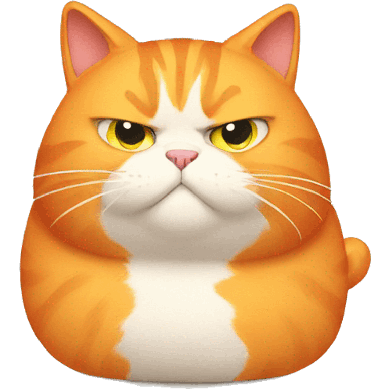 Orange cat so fat and angry emoji