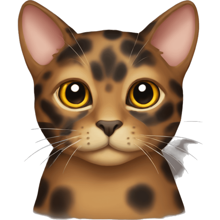 Tortoise shell colored cat emoji