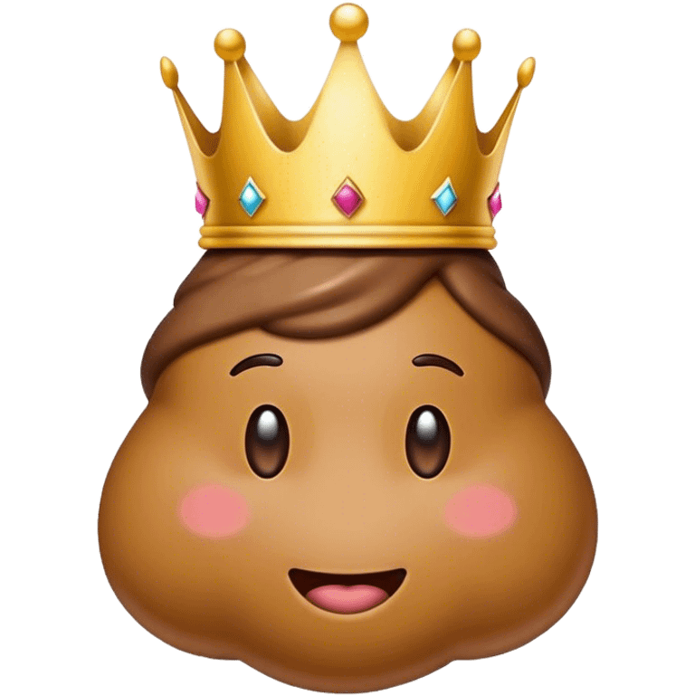 Poop emoji with a crown emoji