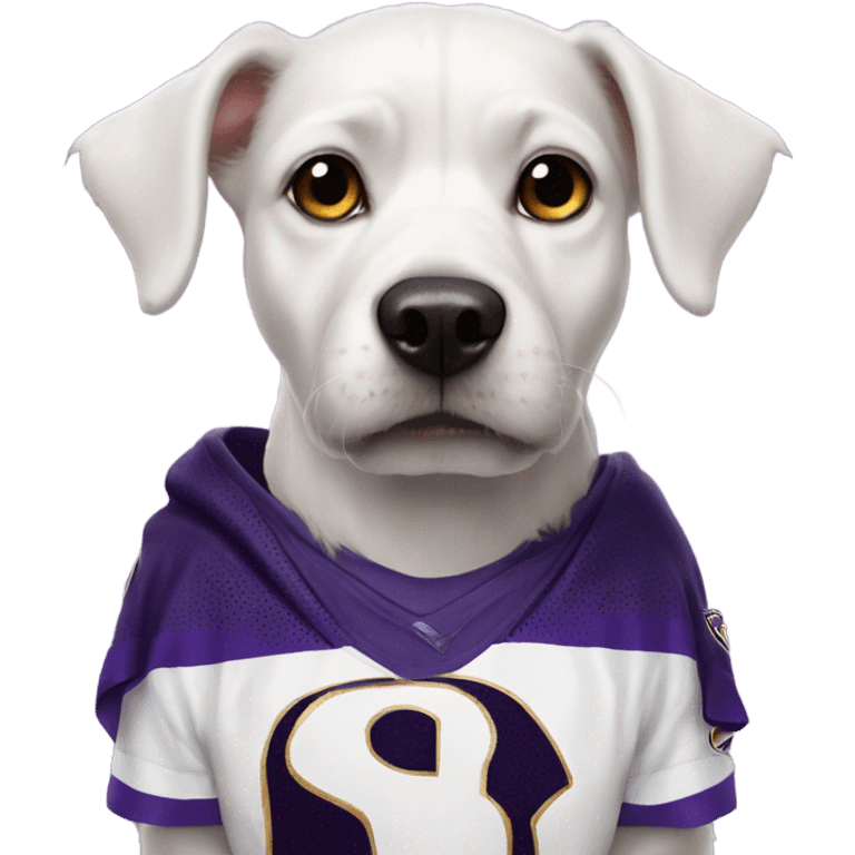 pointy ears White dog in a ravens jersey  emoji