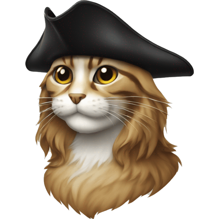 cat face whiskers pirate hat eyepatch emoji