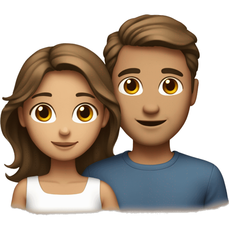 Make a couple happy, a men and a girl both brown hair and brown eyes, slightly tanned but the girl whiter  emoji