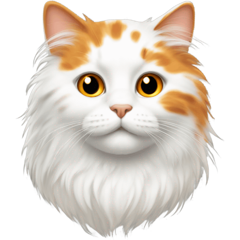 white with orange spots fluffy cat emoji