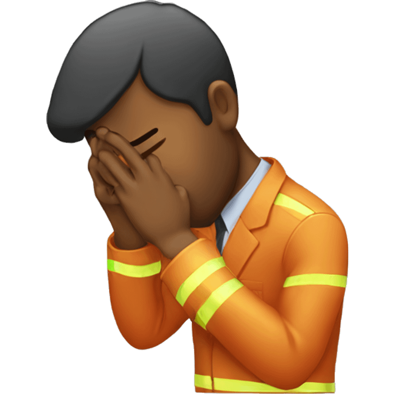 An office on fire doing a facepalm emoji