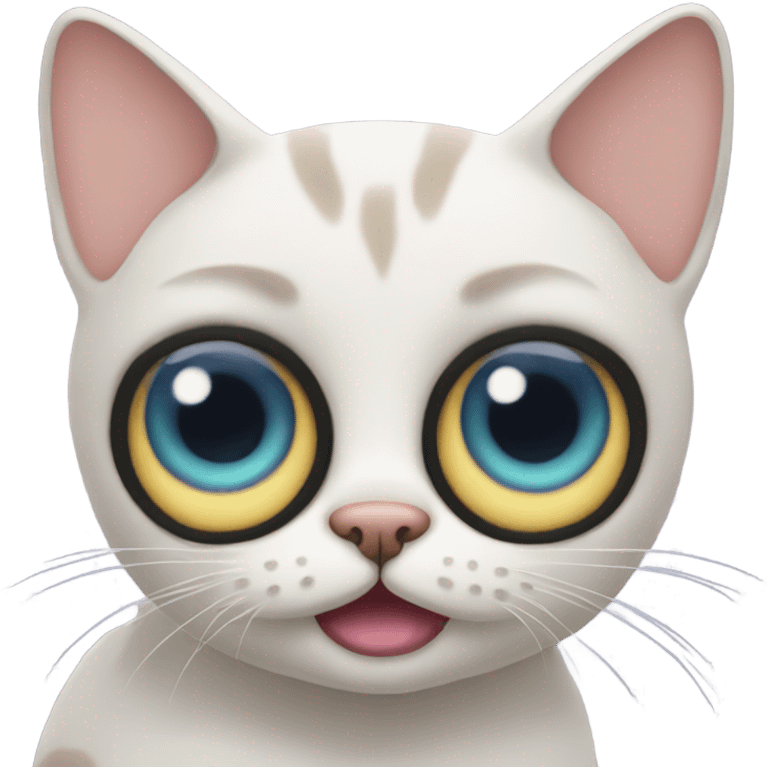 Cat with three eyeballs emoji