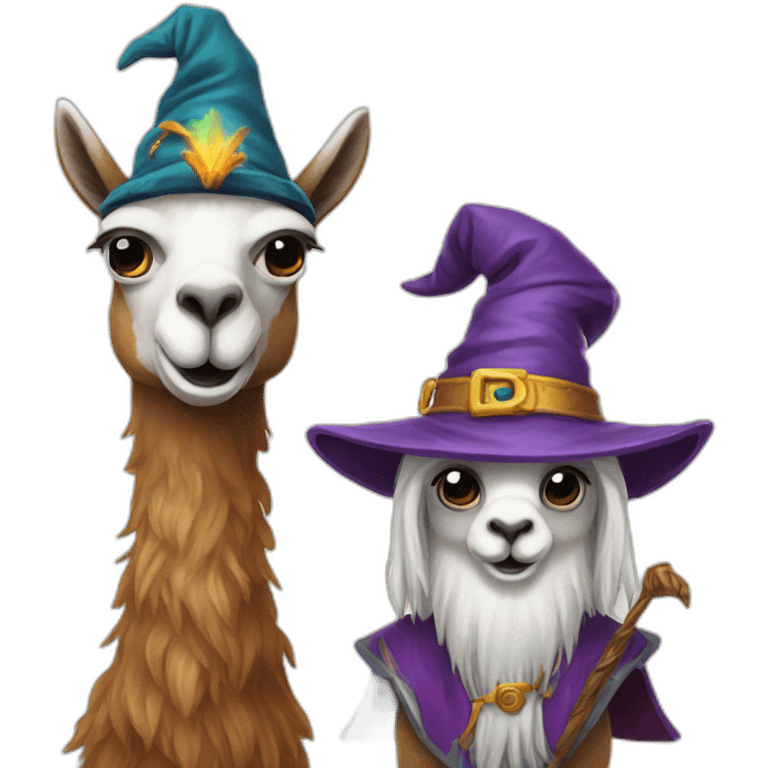 llama and a wizard emoji