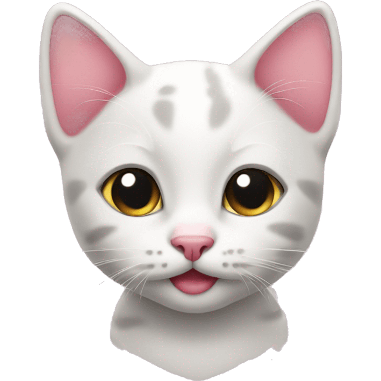 Kitten with a pink nose emoji