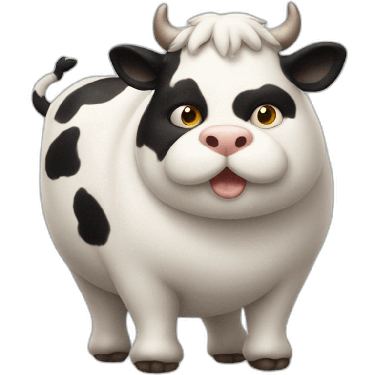 fat cat shaped like a cow emoji