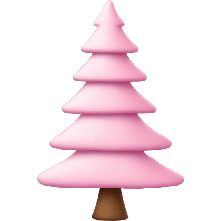 Light pink skinny Christmas tree with no ornaments and completely pink emoji