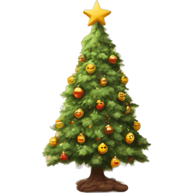 A cute Lille Christmas tree in a nice warm decorated house  emoji